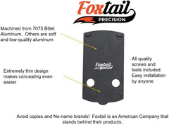 Foxtail Precision adapter plate installation into rear dovetail slot ensures secure mounting