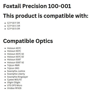 Foxtail Precision red dot adapter for Holosun 509T fit enables quick sight mounting