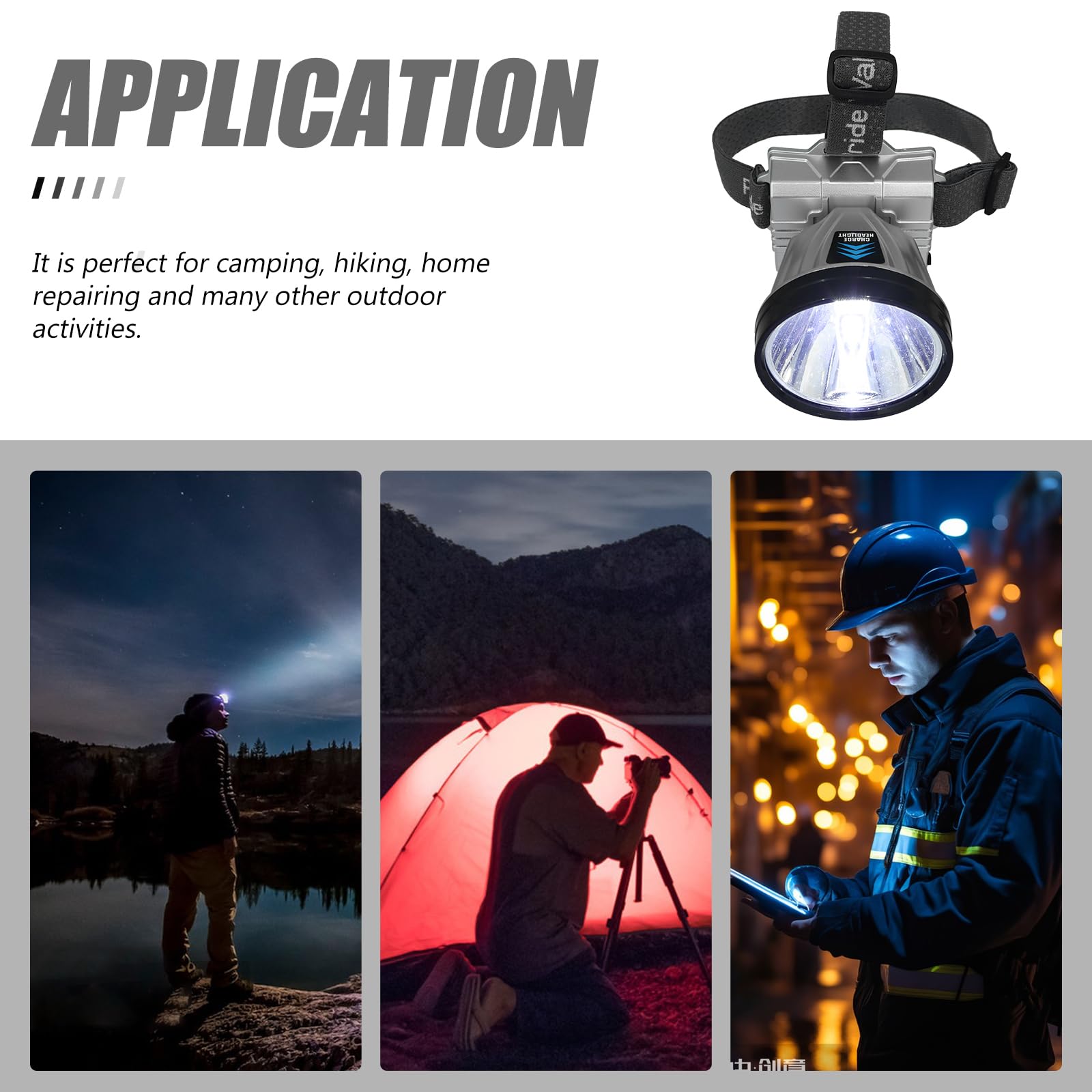FOYTOKI LED Headlamp digital display for quick brightness checks.