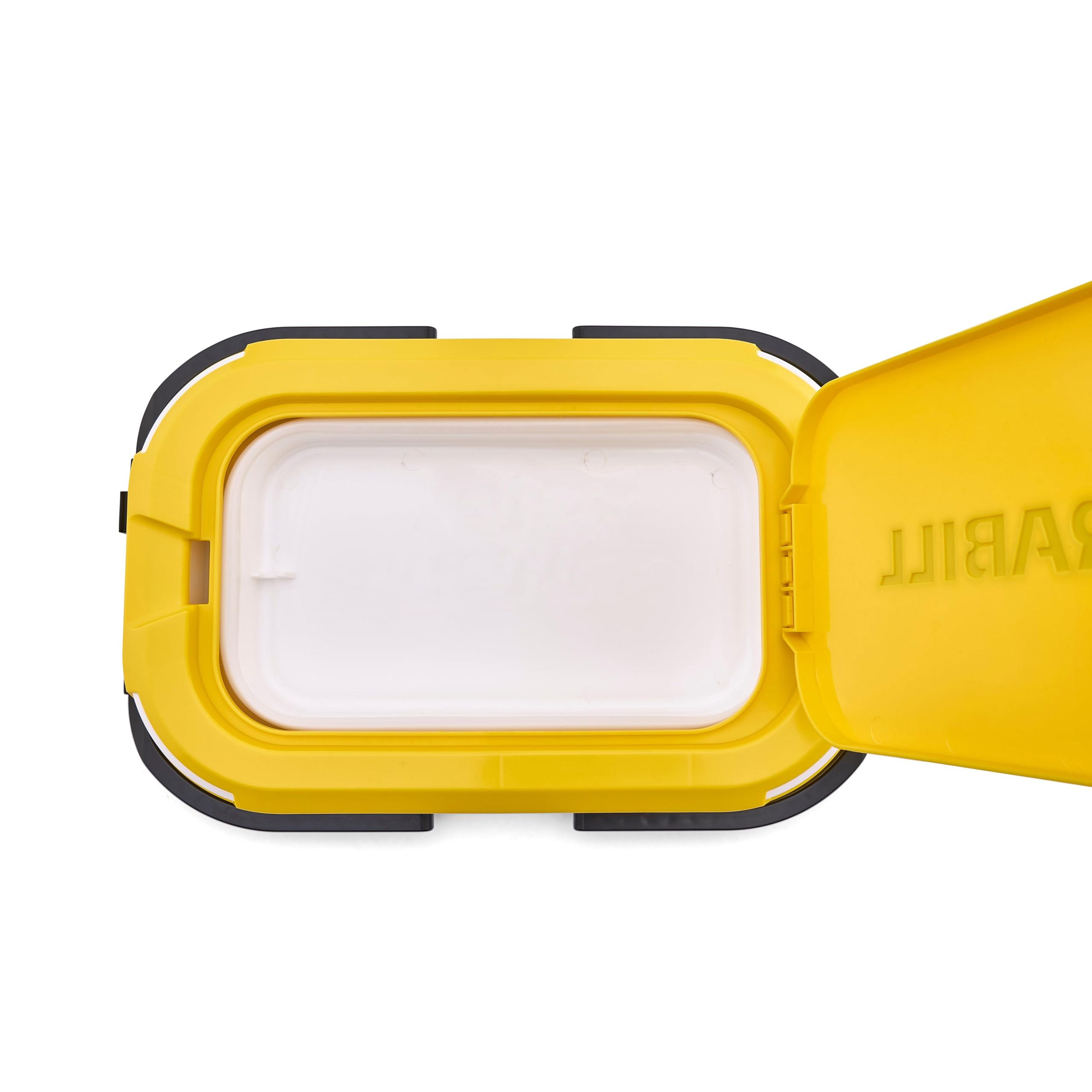 Frabill collapsible bait bucket on boat for quick bait access.