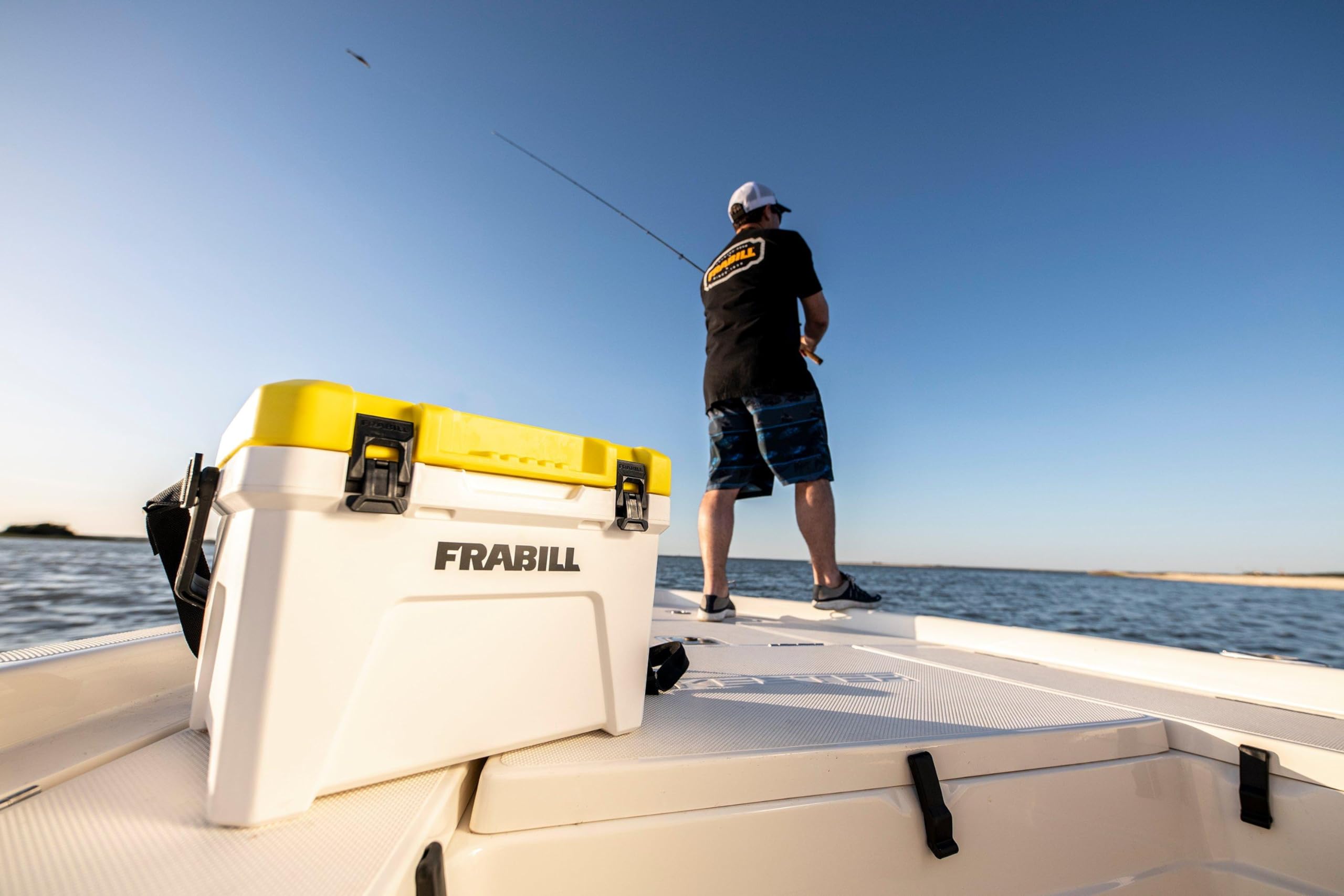 Frabill Magnum non-slip bottom secures the bait station on decks