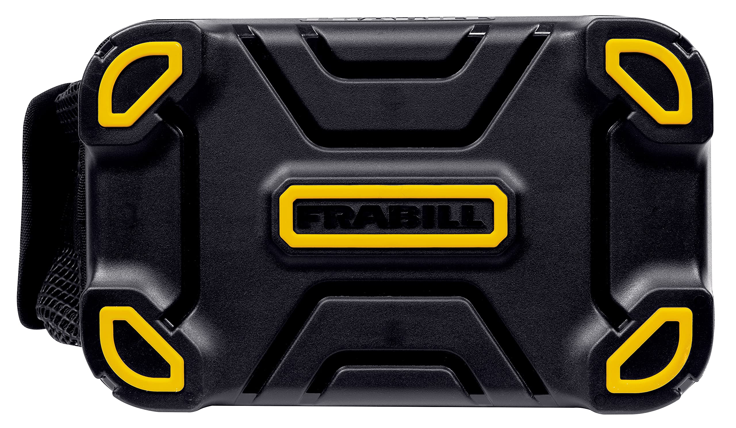 Frabill universal bait station 8qt white side view highlights compact footprint on deck.