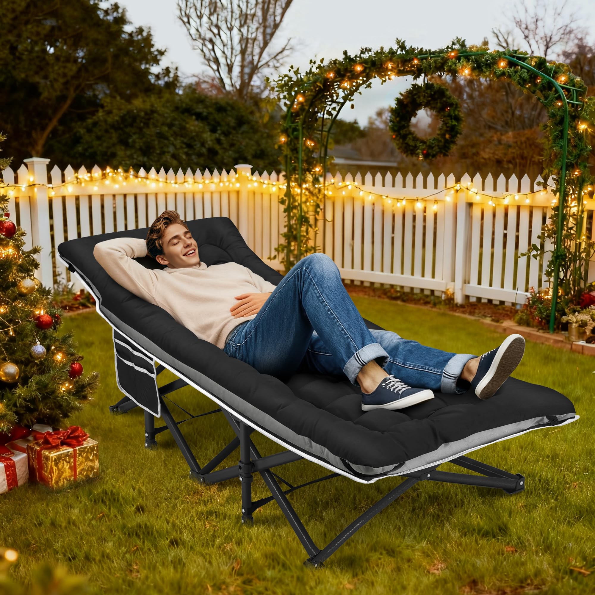 Fragess 28-inch wide cot offers extra room for comfortable adult sleeping