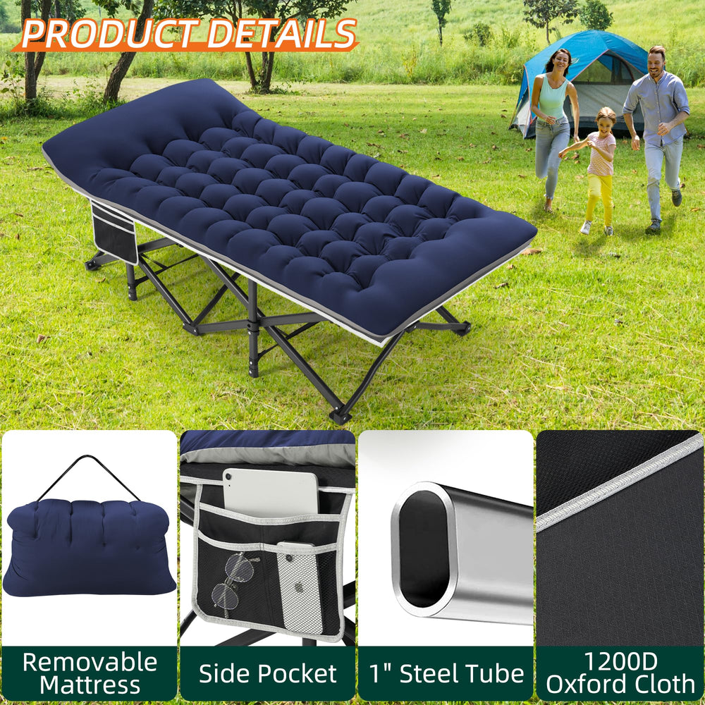 Fragess cot in use on the beach/RV patio for versatile outdoor naps.