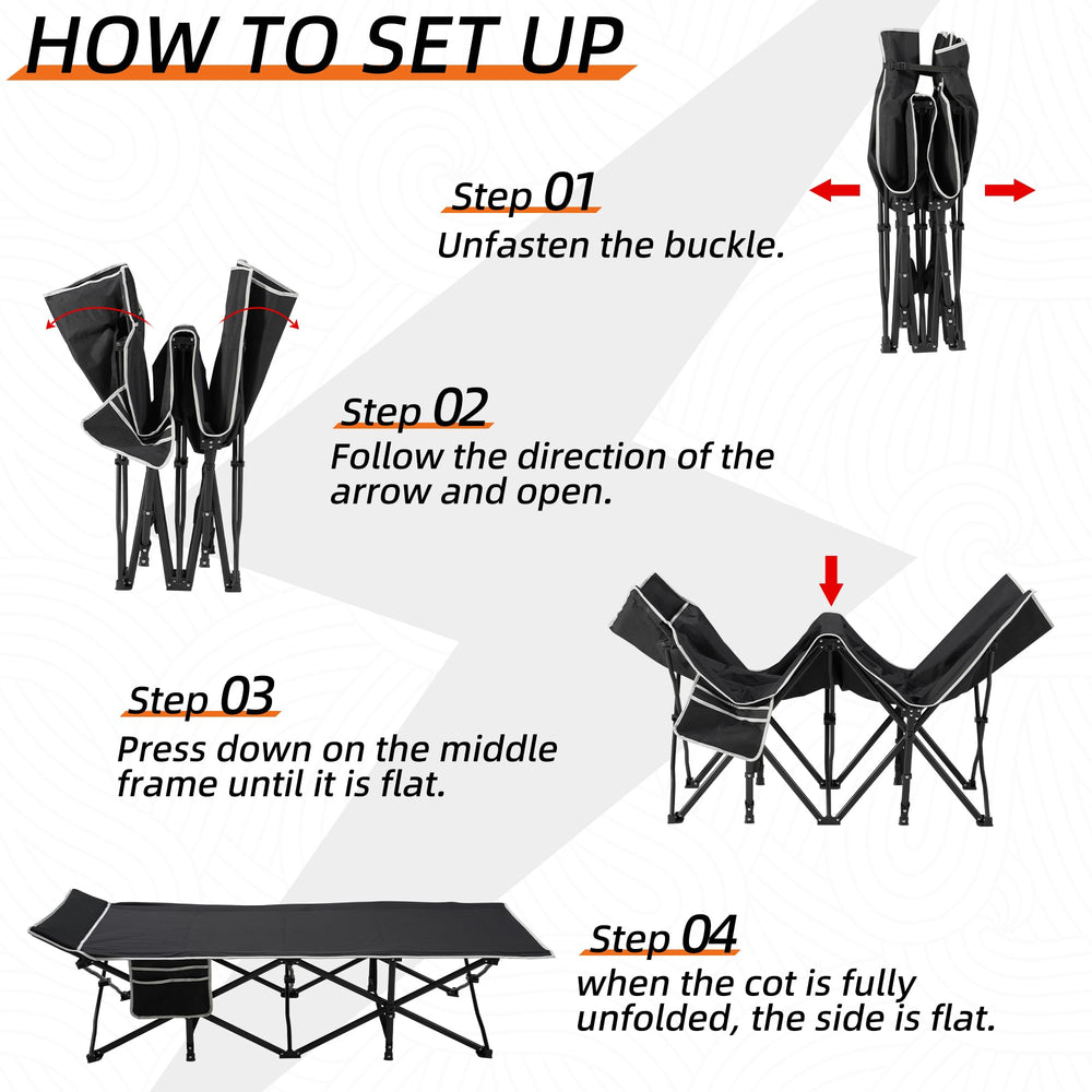 Fragess carry bag included for easy transport and storage of the cot.