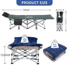 Fragess cot folded-compact demonstrates quick packing and easy transport.