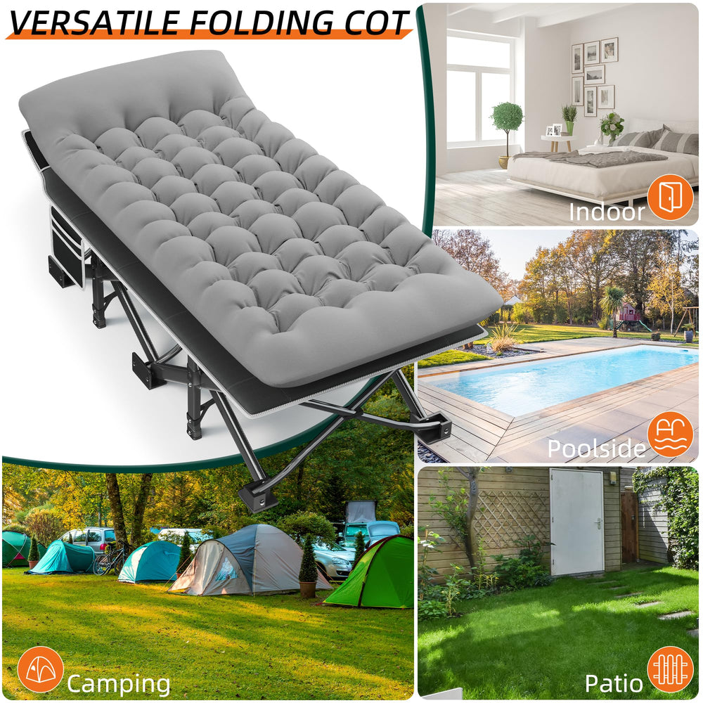 Fragess foldable bed compactly stored in carry bag