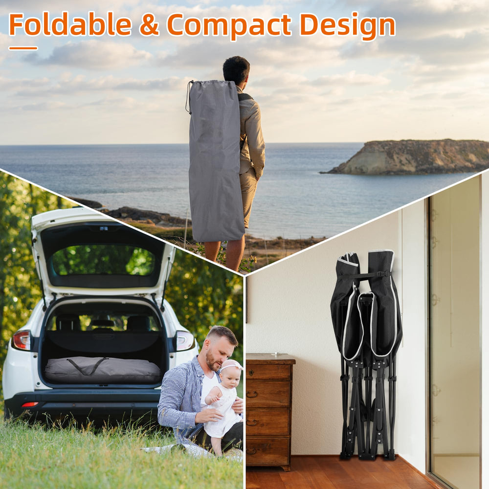 Fragess folding cot with carry bag for portable travel