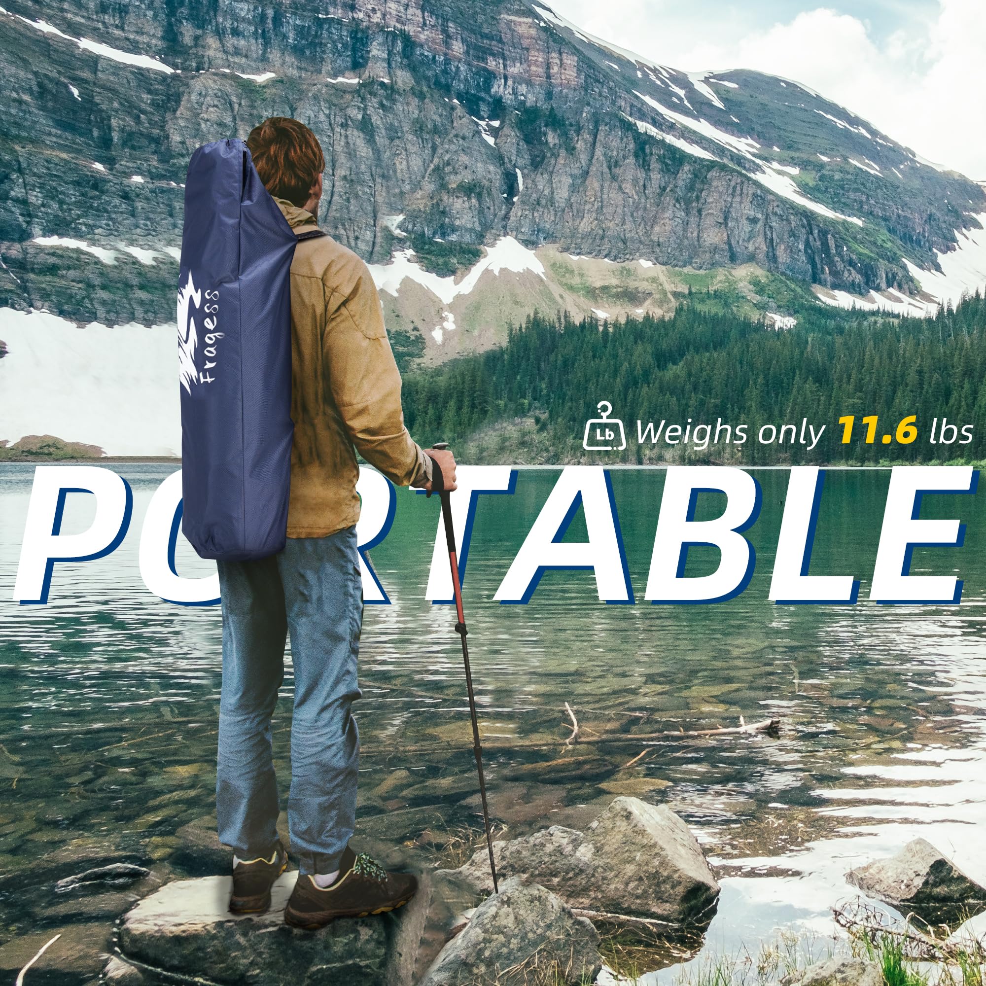 Fragess hammock camping chair 330lbs-capacity conveys strong support outdoors.