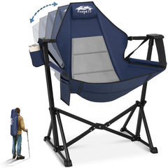 Fragess hammock camping chair front-view highlights portable outdoor seating.