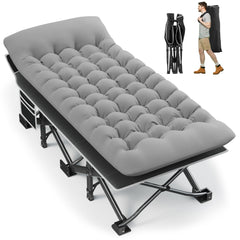 Fragess portable camping cot with attached mattress for breathable comfort outdoors