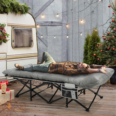 Fragess portable camping cot open-frame ready for quick setup