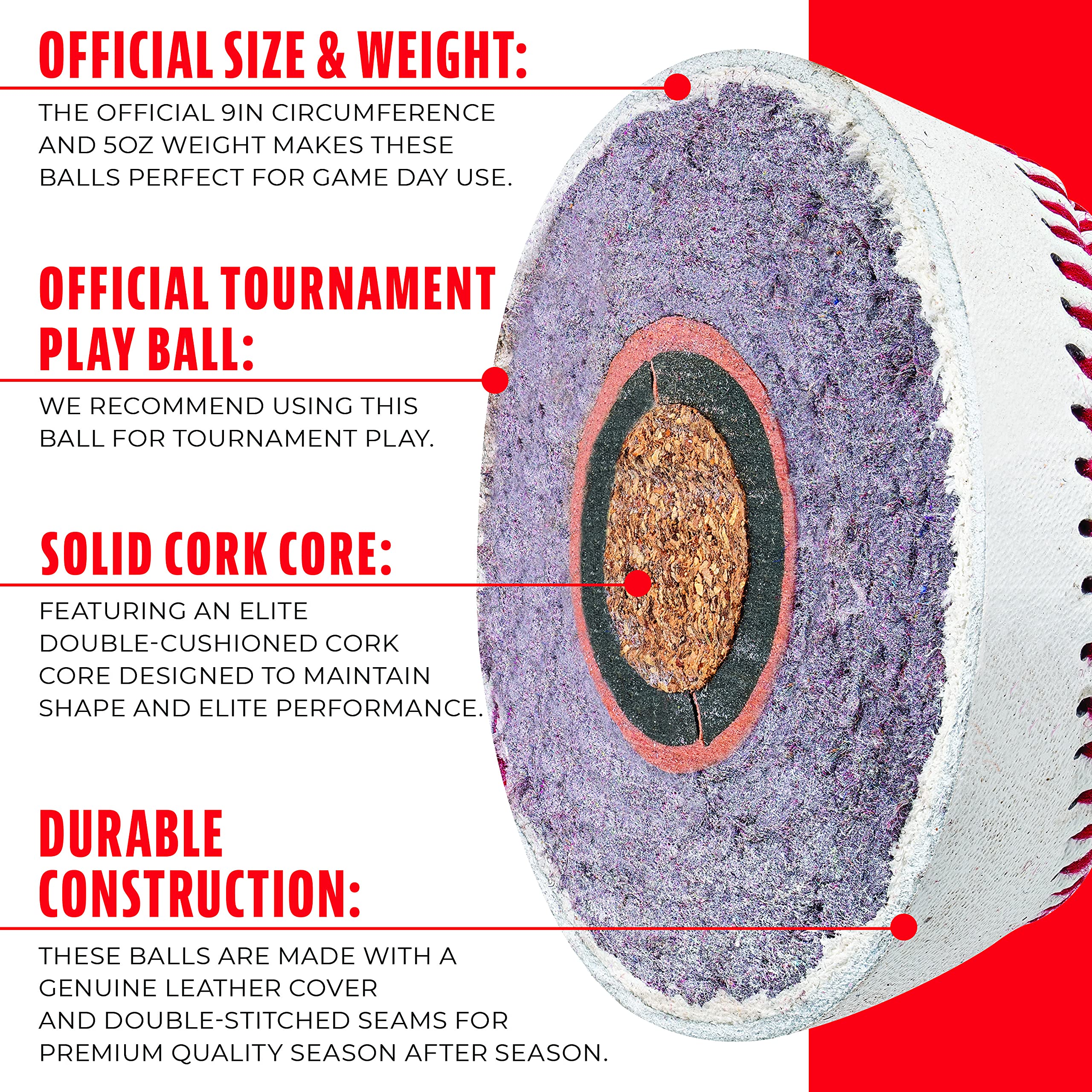 Franklin Sports official game baseball approved for league play.