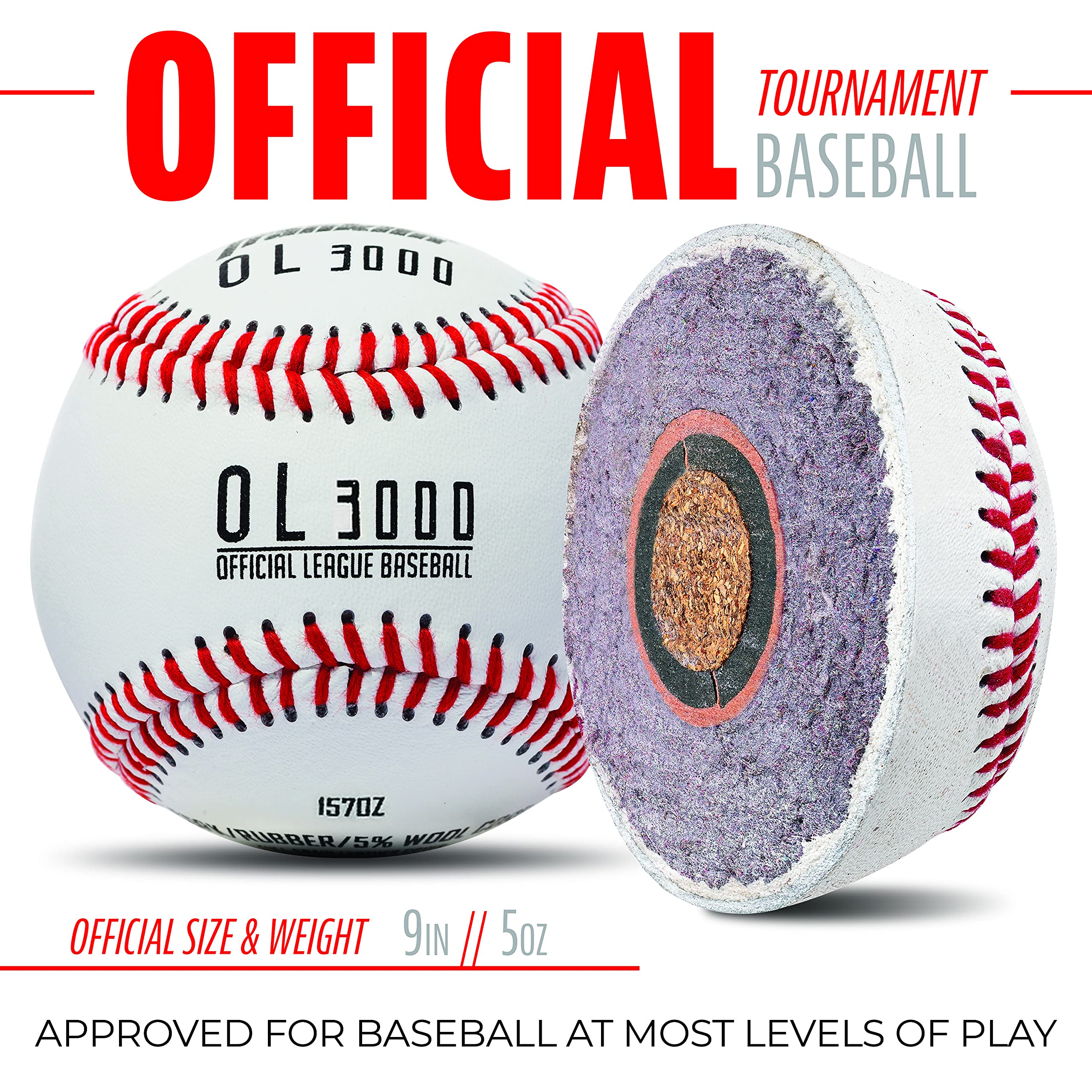 Franklin Sports raised-seams baseball provides improved grip for throws.
