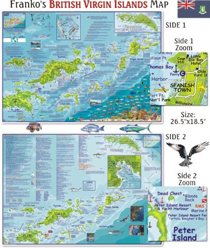 Franko Maps BVI map: snorkeling trails to plan calm, scenic routes.