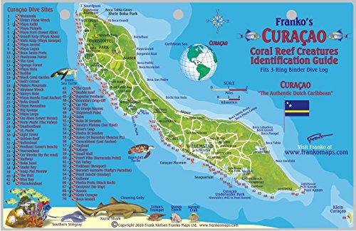Franko Maps Curacao Dive Map highlights 70 dive sites for easy planning.