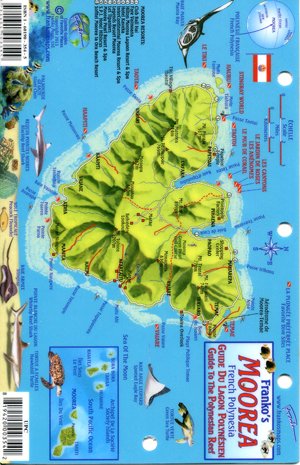 Franko Maps Moorea mini-map for quick reef ID during dives