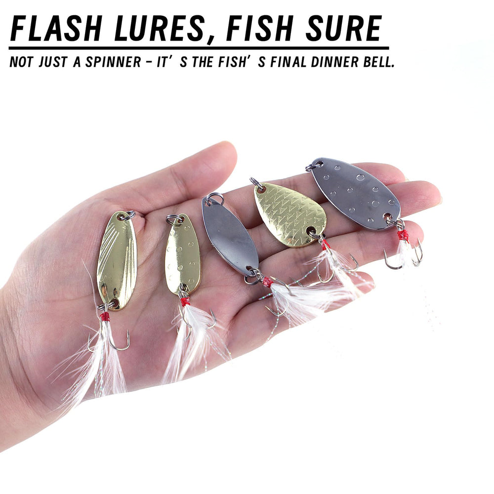 Zinc alloy spoon lure close-up showing reflective surface