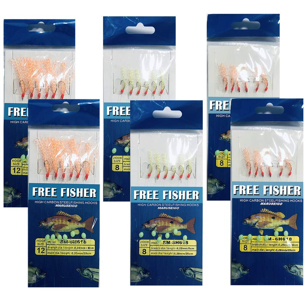 Complete 22-rig set ready for freshwater and saltwater fishing