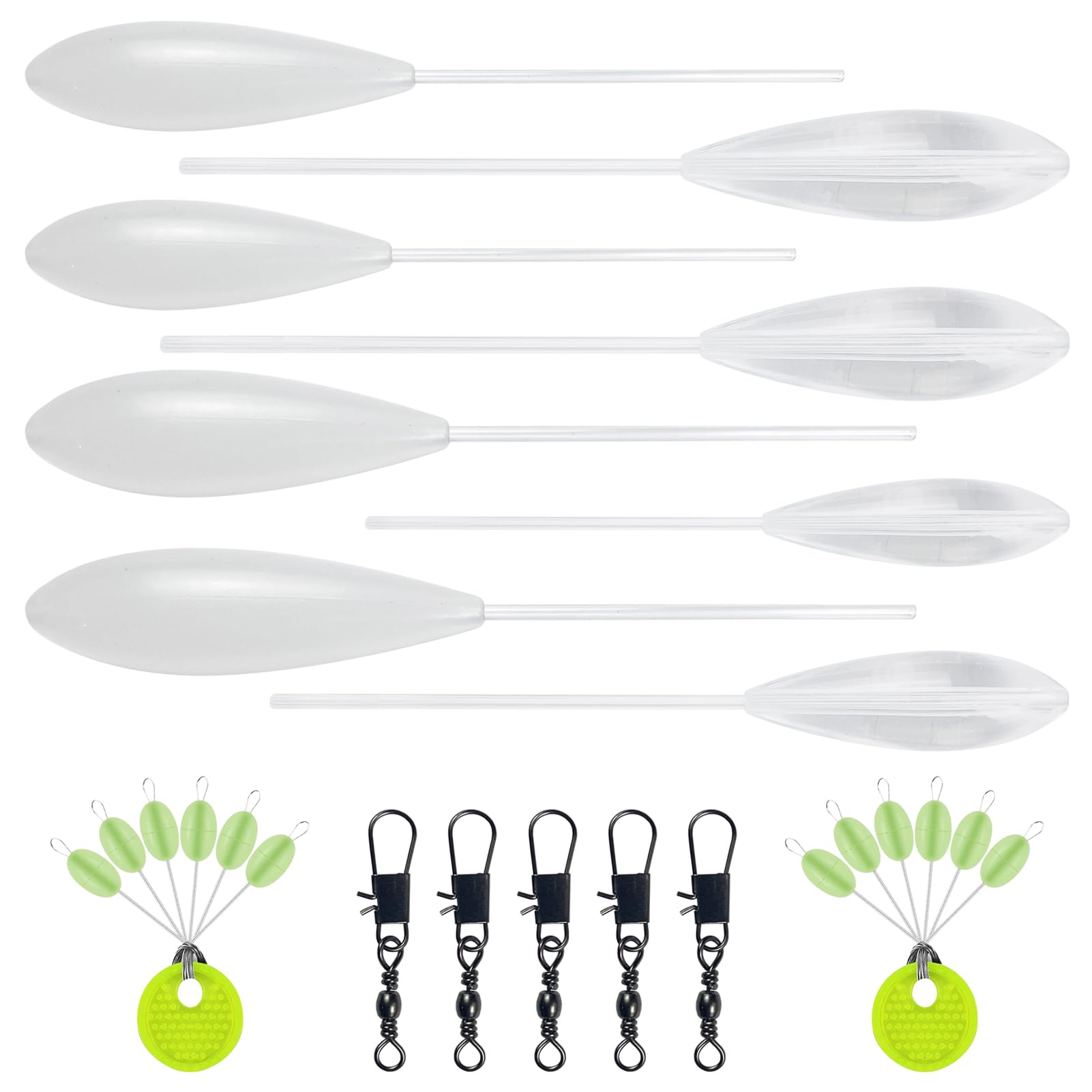 Free FISHER 25Pcs Casting Bobbers Kit — clear acrylic floats