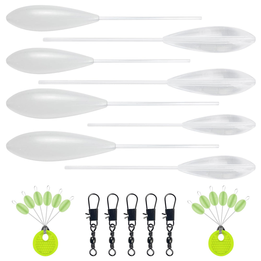 Free FISHER 25Pcs Casting Bobbers Kit — clear acrylic floats