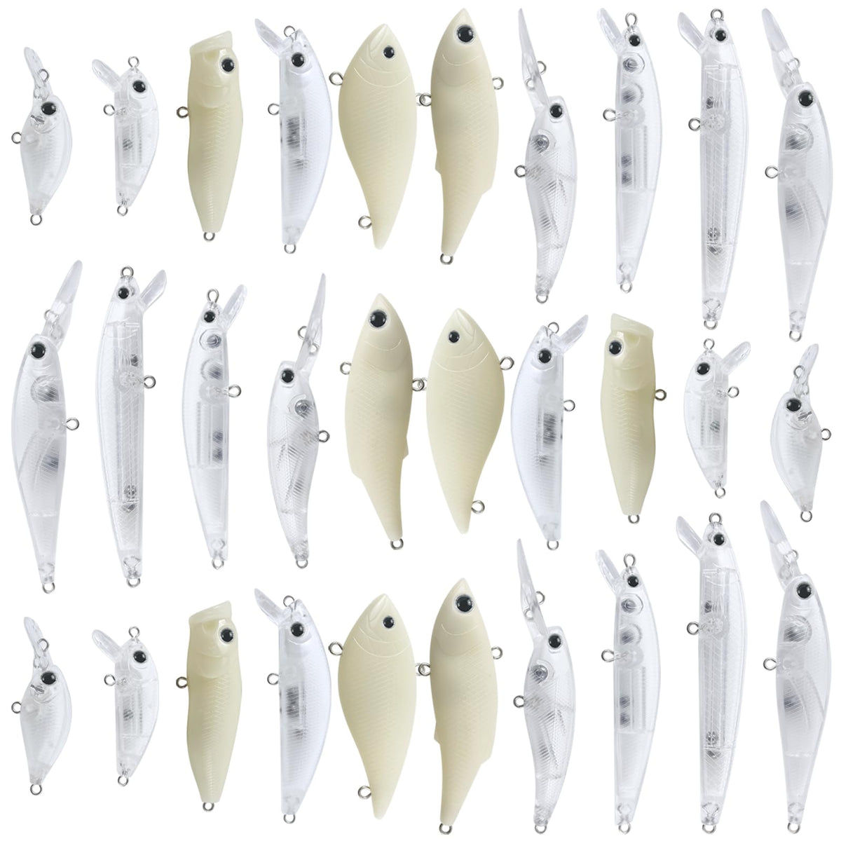 Unpainted FREE FISHER lure blanks kit 30 pieces