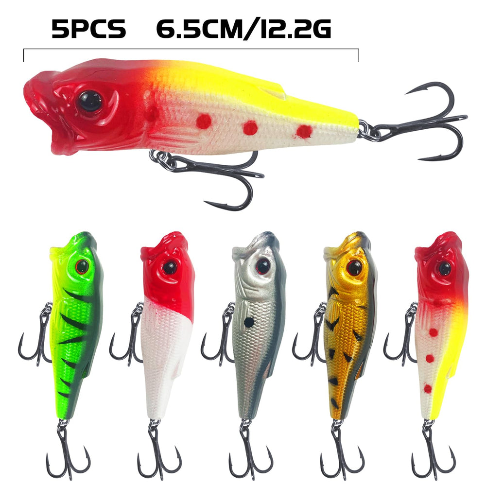 Close-up of ABS material fishing lures in Free Fisher kit