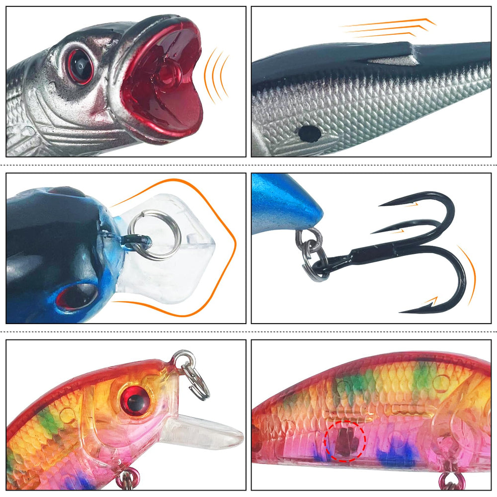 Free Fisher 43pcs kit suited for freshwater and saltwater environments