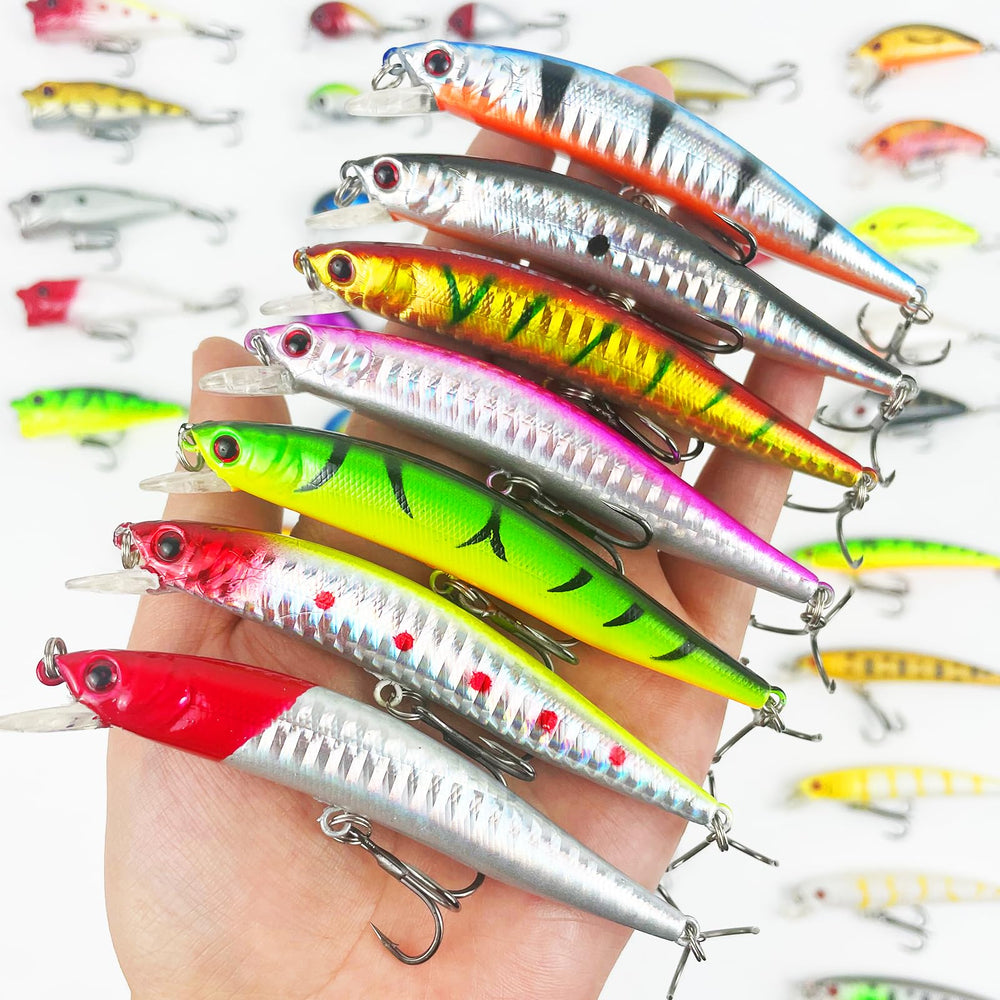 Free Fisher 43pcs lures kit supports targeting bass, pike, trout and more