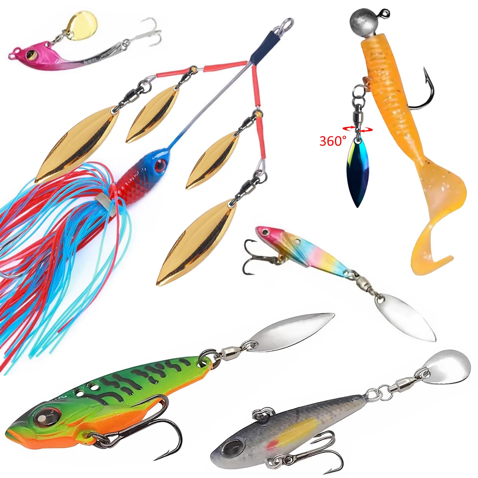 Free Fisher 61Pcs Spinner Blades Tail Kit – drop blade style