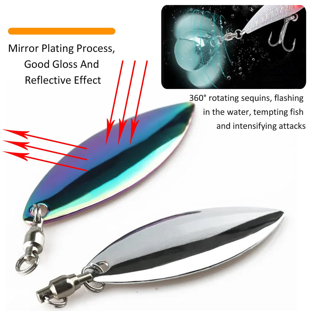 Free Fisher 61Pcs Spinner Blades Tail Kit – willow blade style