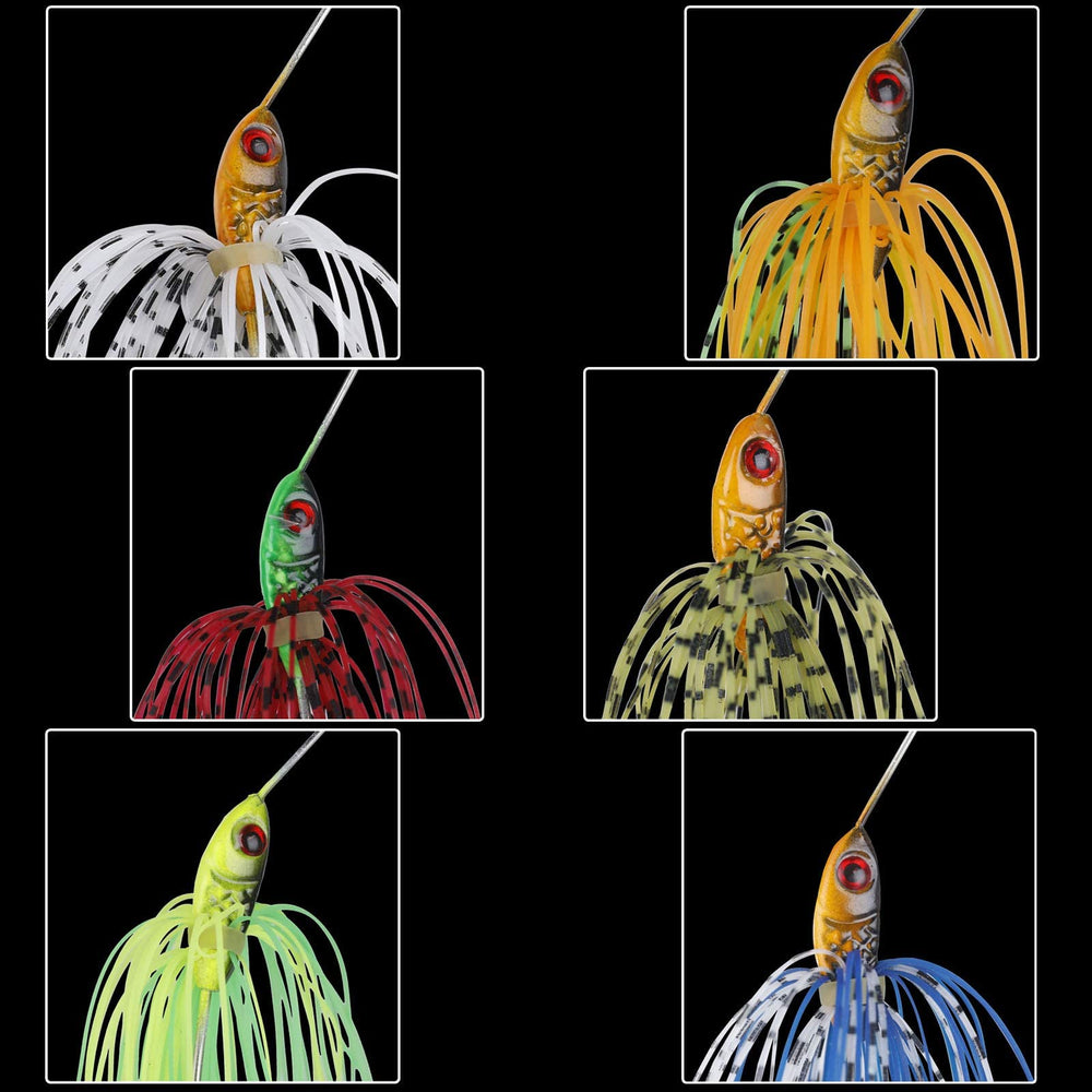 Top view of spinner bait fishing lures