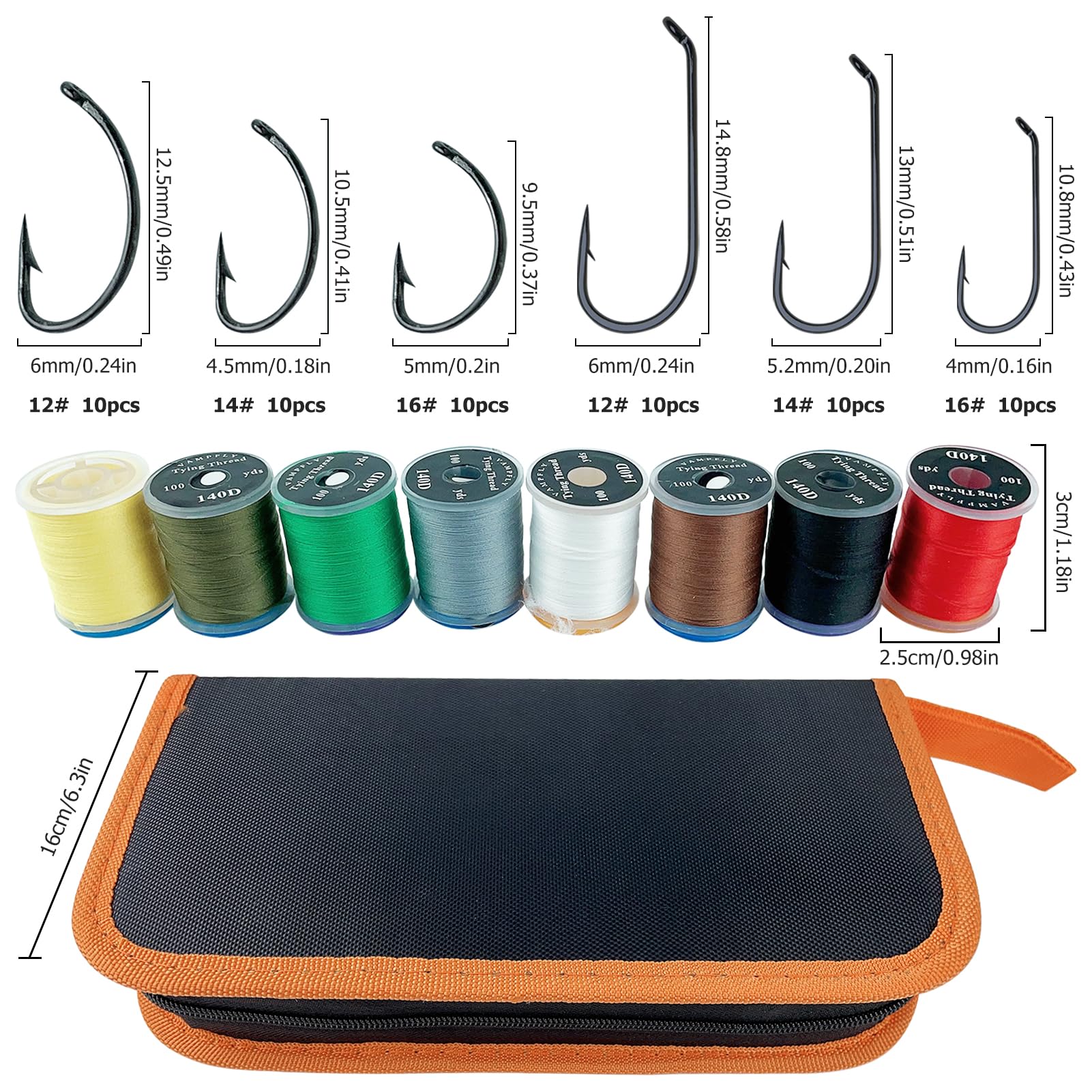 FREE FISHER hook tying kit with 6 hooks emphasizes quality components for realistic fly patterns