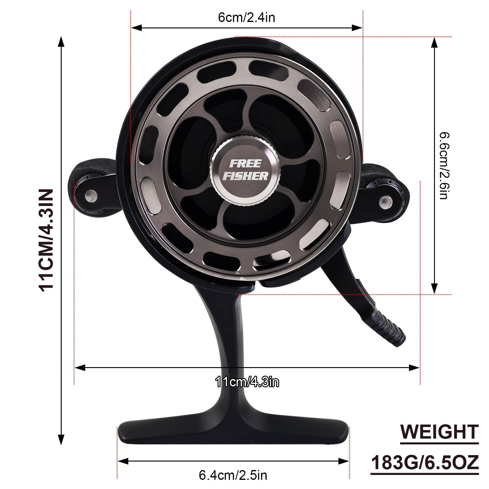 FREE FISHER ice-reel-gear-3-2-1 demonstrates precise gearing for reliable retrieves.