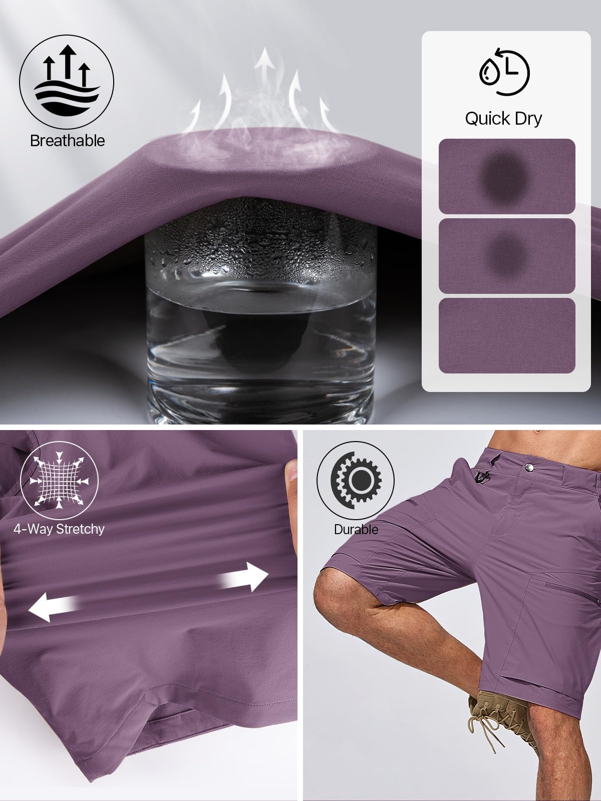FREE SOLDIER adjustable waistband shorts offering a secure, personalized fit for movement.