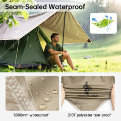 Free Soldier ridgeline-seam closeup reveals durable construction for stormy conditions.