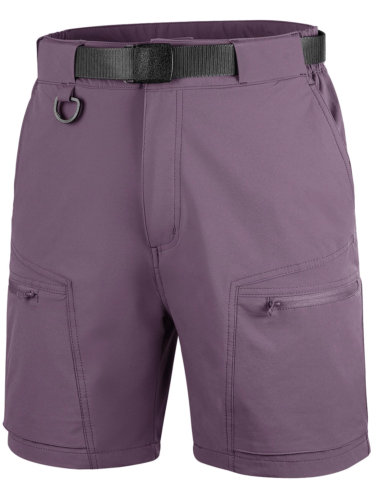 FREE SOLDIER cargo hiking shorts purple front view for versatile daily wear