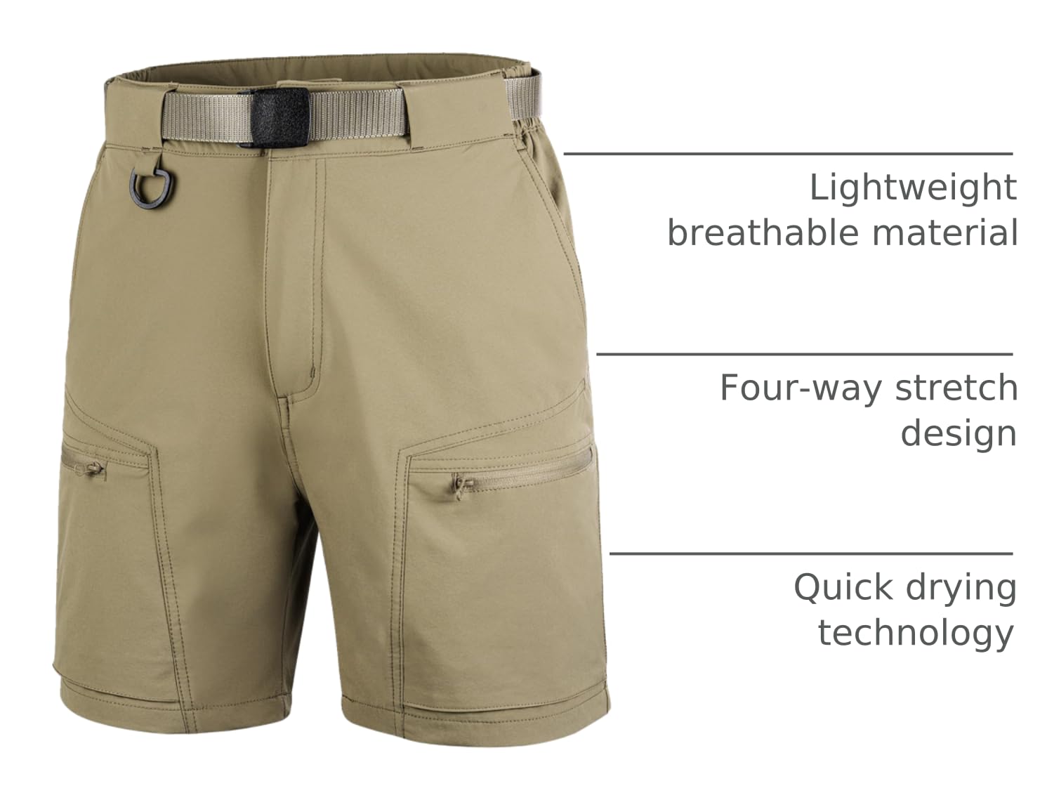 FREE SOLDIER quick-dry fabric shorts—stay dry during workouts and long hikes.