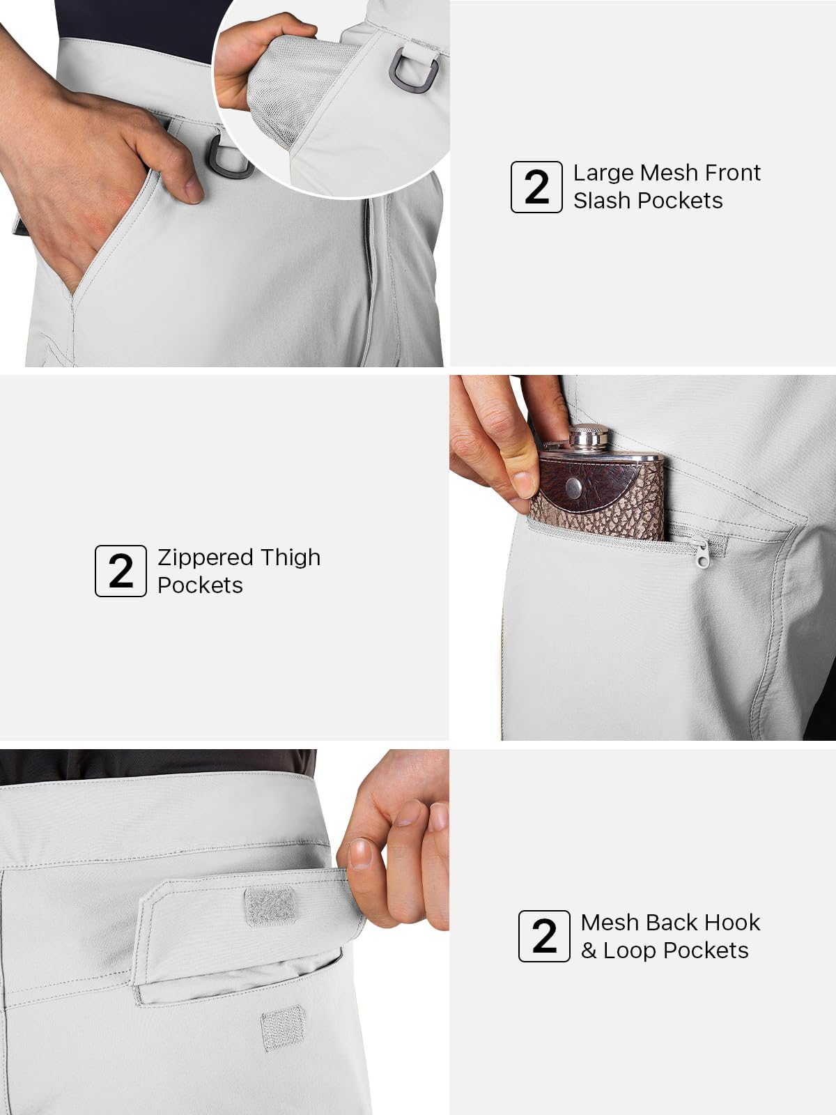 FREE SOLDIER men's cargo hiking shorts adjustable waistband for personalized fit.