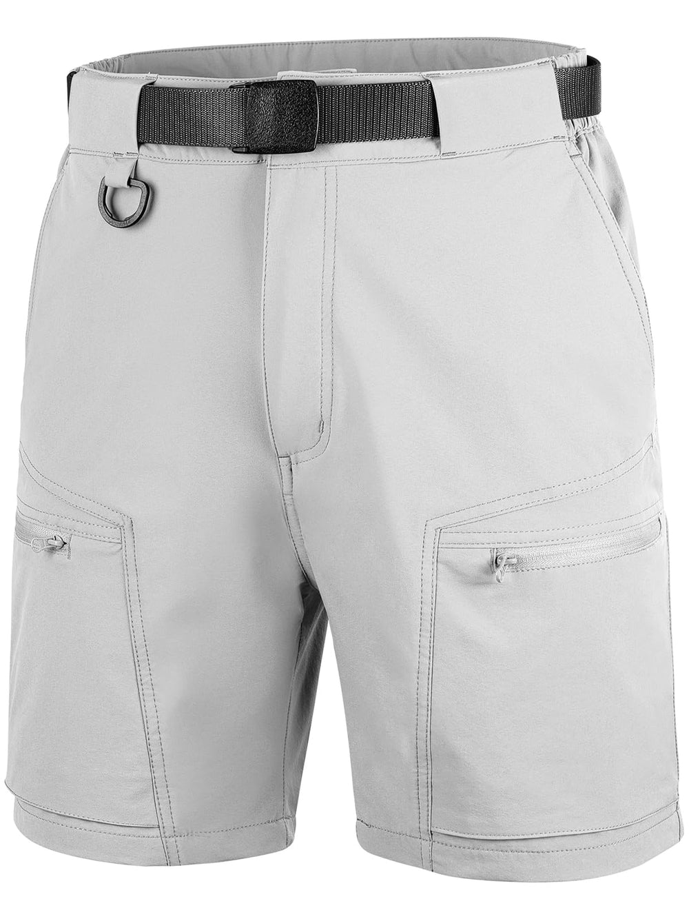 FREE SOLDIER men's cargo hiking shorts with belt show quick-dry fabric ideal for outdoor activities.