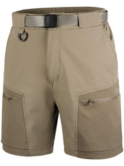 Free Soldier men's cargo hiking shorts with belt, secured waist, versatile for outdoor adventures.