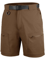 FREE SOLDIER men's cargo hiking shorts brown front view for versatile outdoor wear