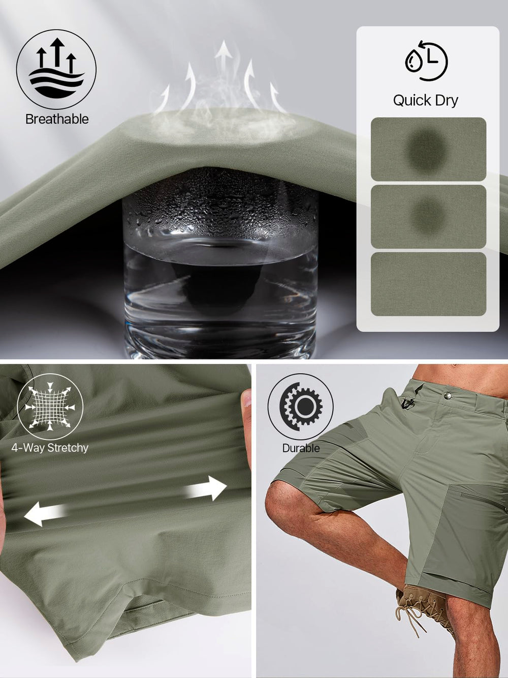 Free Soldier durable construction cargo shorts built for rugged outdoor use