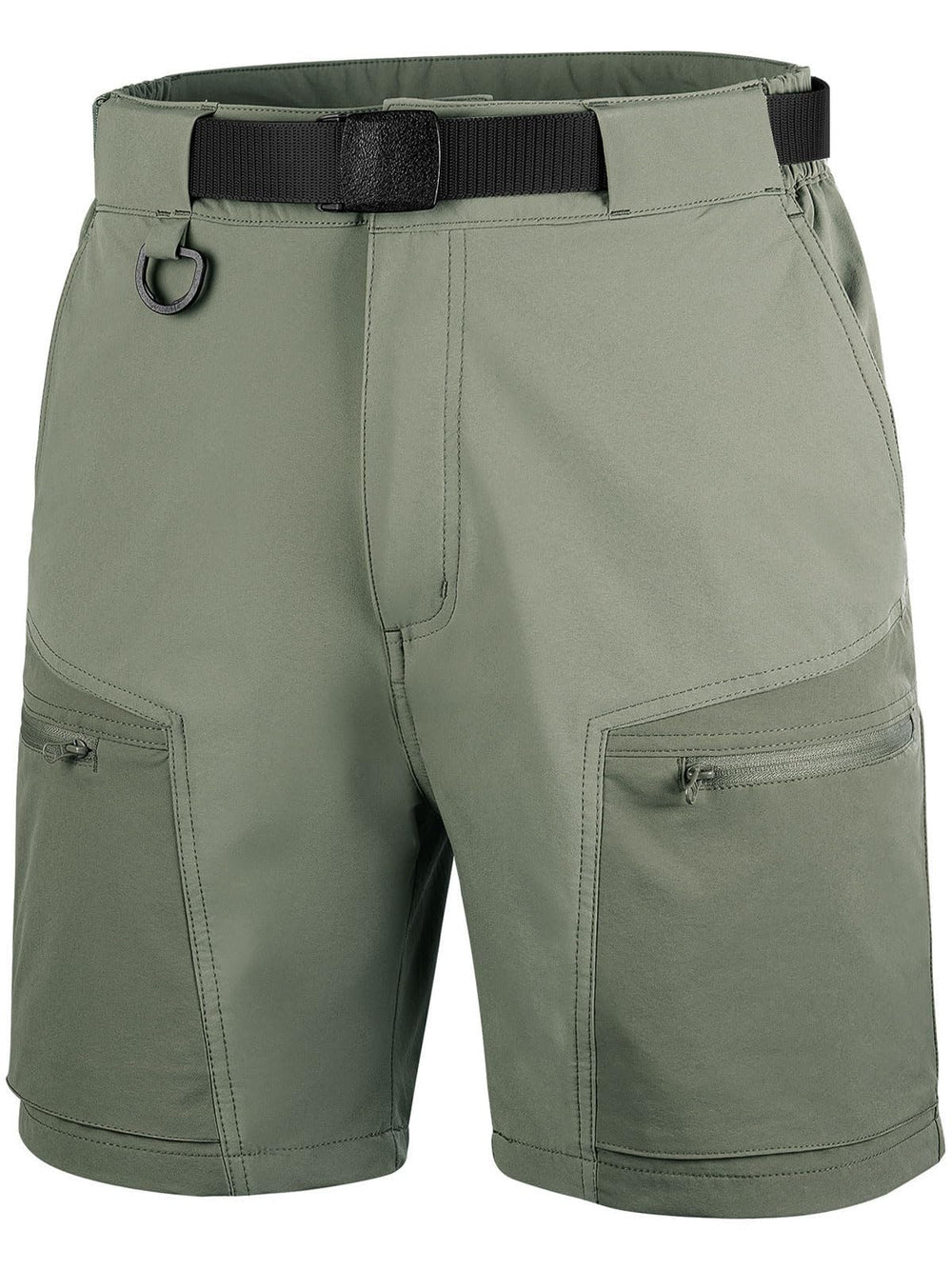 FREE SOLDIER men's cargo hiking shorts green front view with quick-dry fabric for active days
