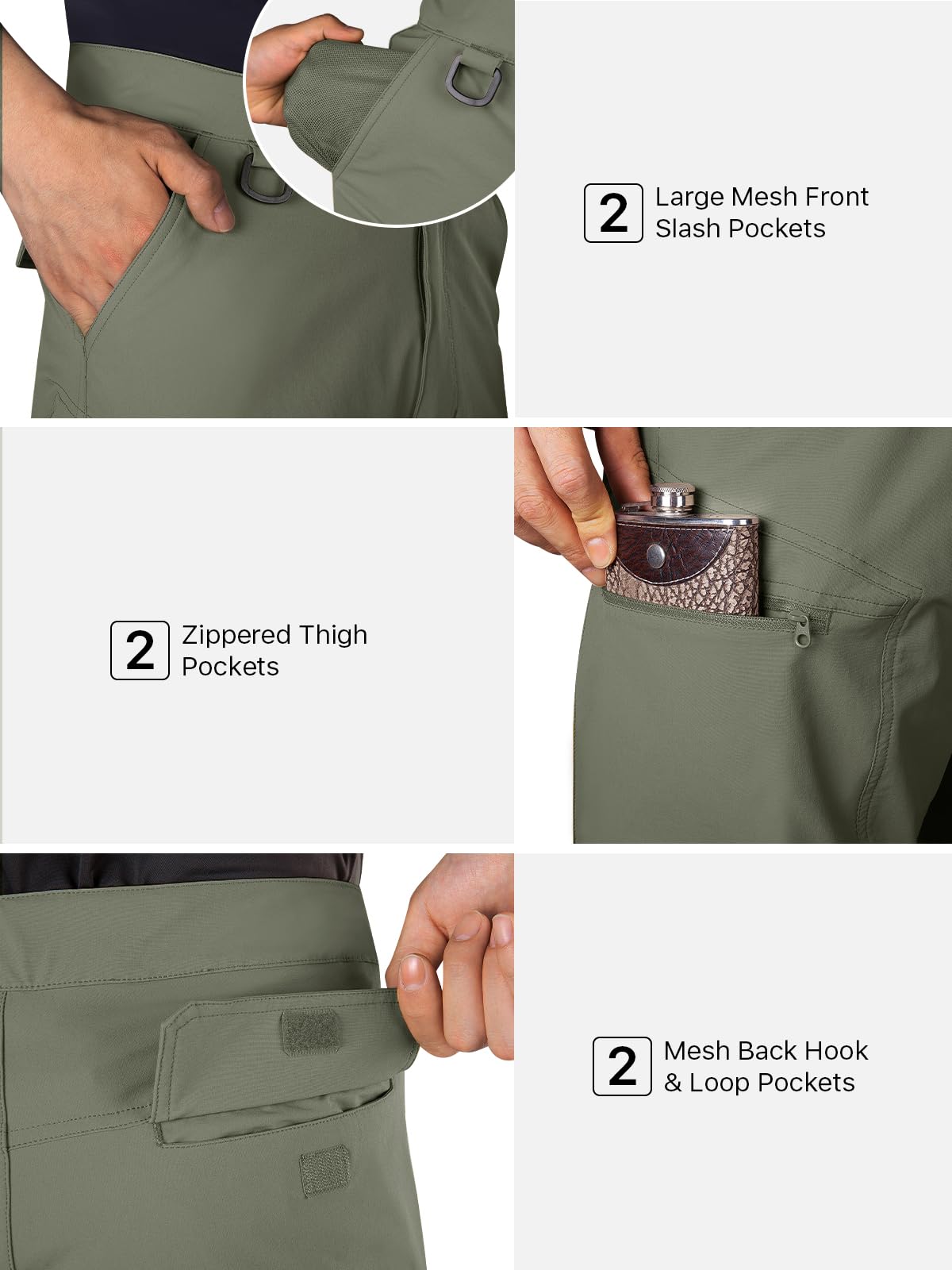 FREE SOLDIER cargo shorts pocket organization for fishing tools and keys