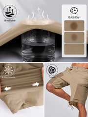 FREE SOLDIER men's cargo hiking shorts quick-dry fabric closeup showing breathable material
