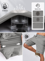 FREE SOLDIER adjustable waist gray cargo short enabling flexible comfort