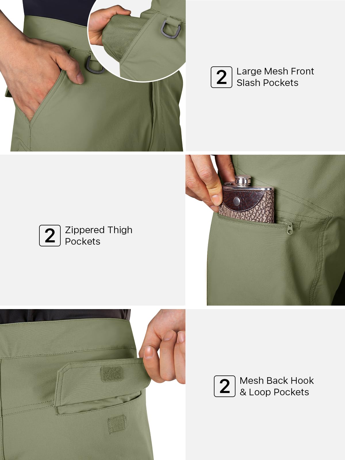 FREE SOLDIER stretch waistband provides comfortable, adjustable fit for dynamic movement
