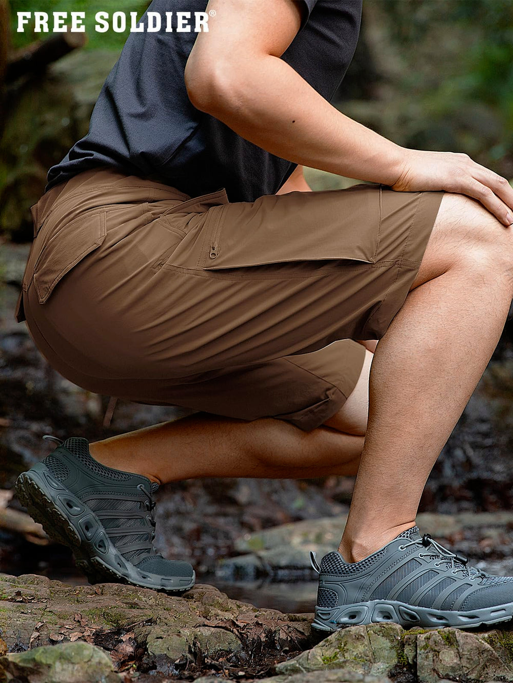 FREE SOLDIER shorts water-repellent fabric with UPF 50+ protection