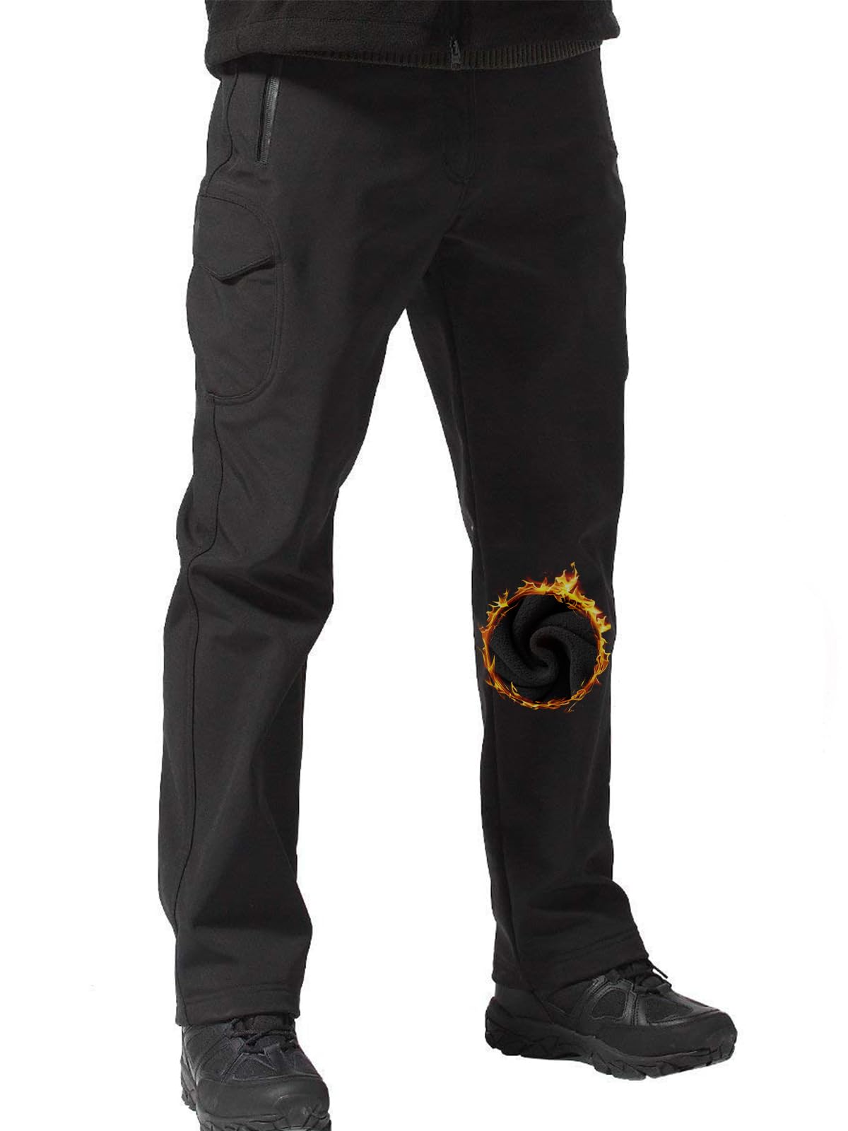 Free Soldier men's outdoor softshell pants with warm fleece lining for all-day comfort in cold weather